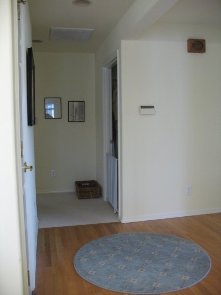 Entryway layout of independent living duplex cottage for seniors.
