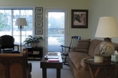 Living room design for duplex cottage for seniors in Tacoma, WA.