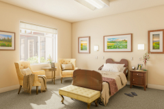 Long Term Skilled Nursing Care Facility Unit Room
