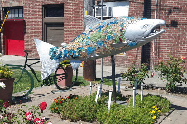 colorful fish sculpture