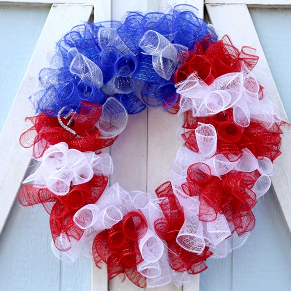 American flag mesh wreath