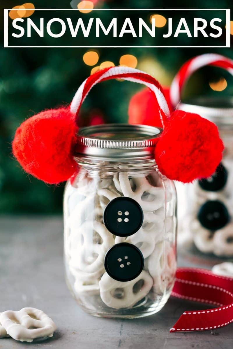 cute christmas jars decorated to be like snowmen