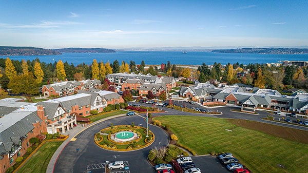 Aerial shot of Franke Tobey Jones Campus