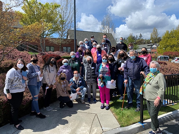 PLU Students meet residents