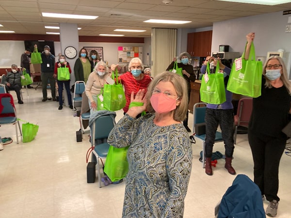 Senior Center Participants with Souperbowl bags