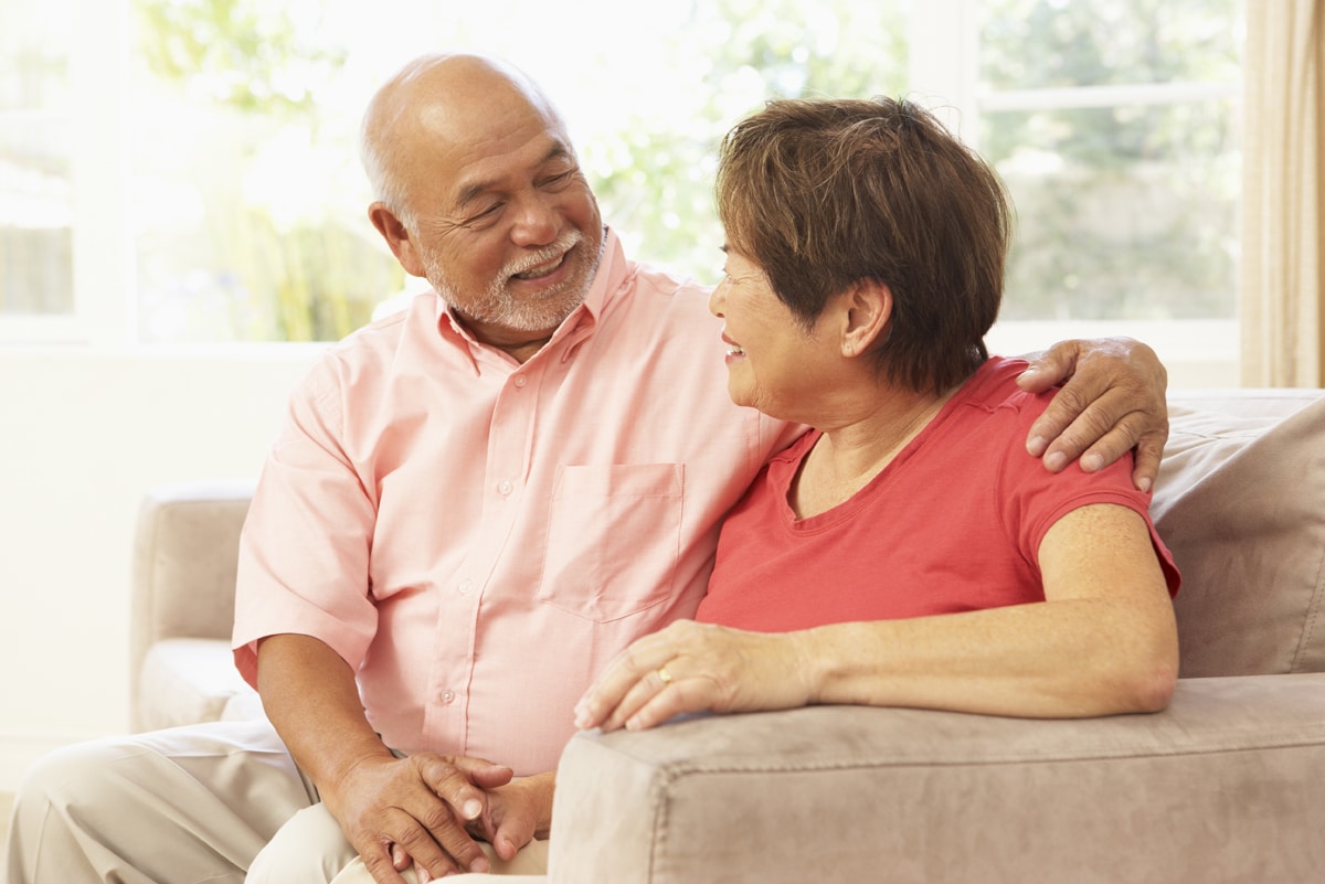 Senior Couple Relaxing At Home Together