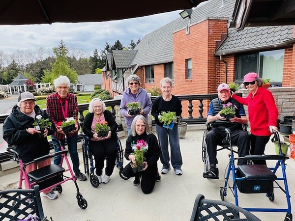 group of residents posing for the camera