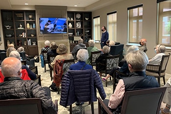 Group of seniors attending a Senior University class