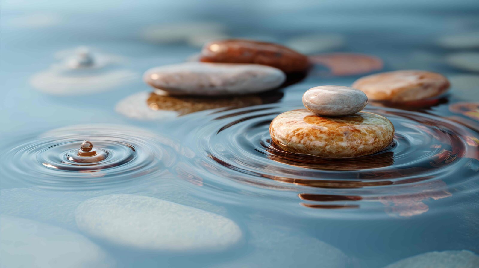calm water and rocks