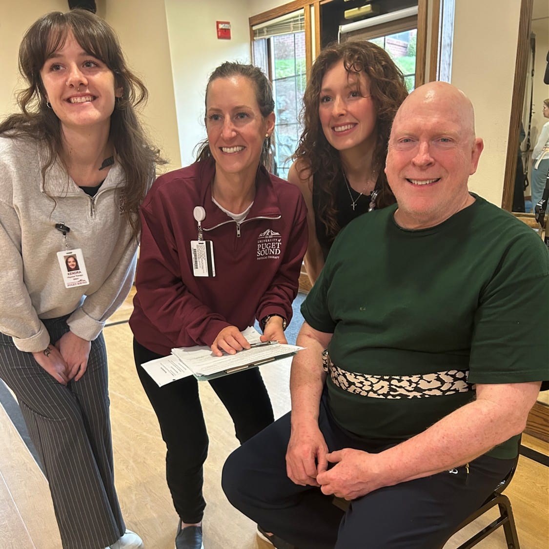 Physical Therapy team with Resident Damian Gennette